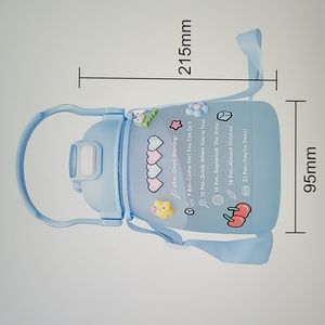 1.3 Liter Large Cute Kawaii Water Bottle Plastic Straw WaterJug